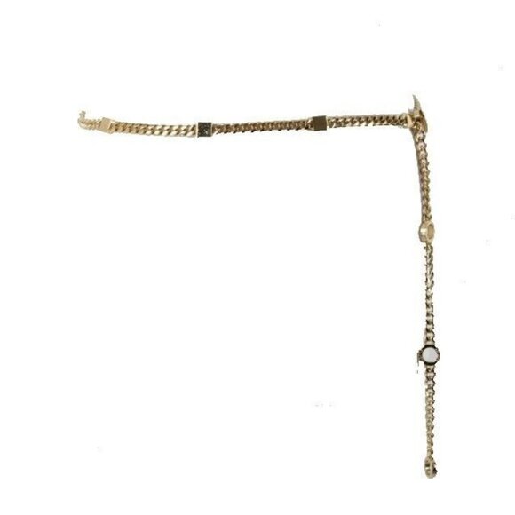 St John Couture Goldtone Chain Link SJ Station Logo Squares 45\